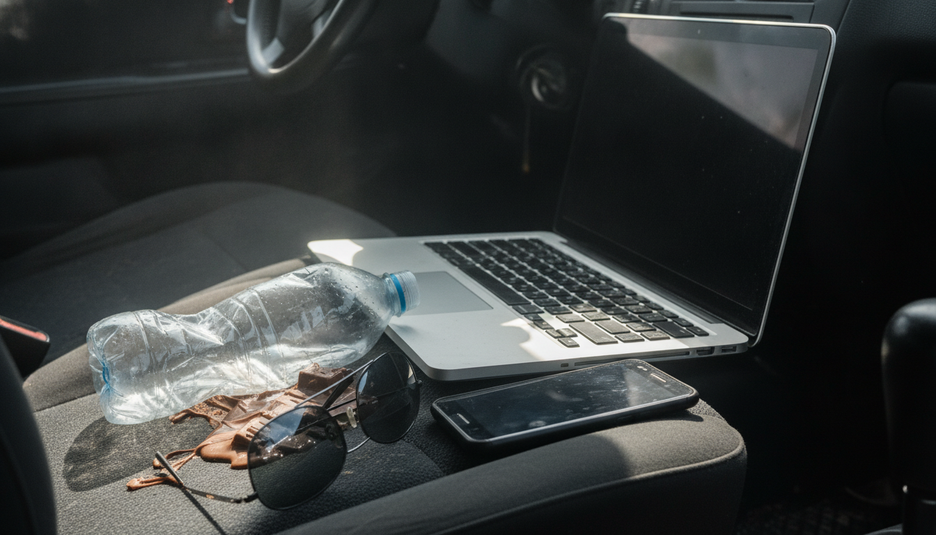 découvrez les objets dangereux à ne surtout pas laisser dans votre voiture en été pour éviter accidents et détériorations liées à la chaleur.